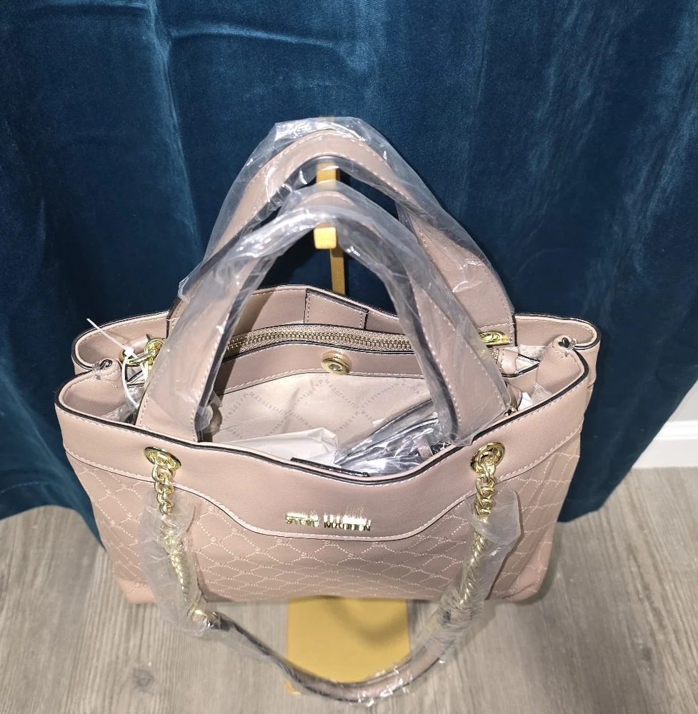 Steve Madden‎ Bliza Tan Quilted Women's Purse Multi Handles Strap Options